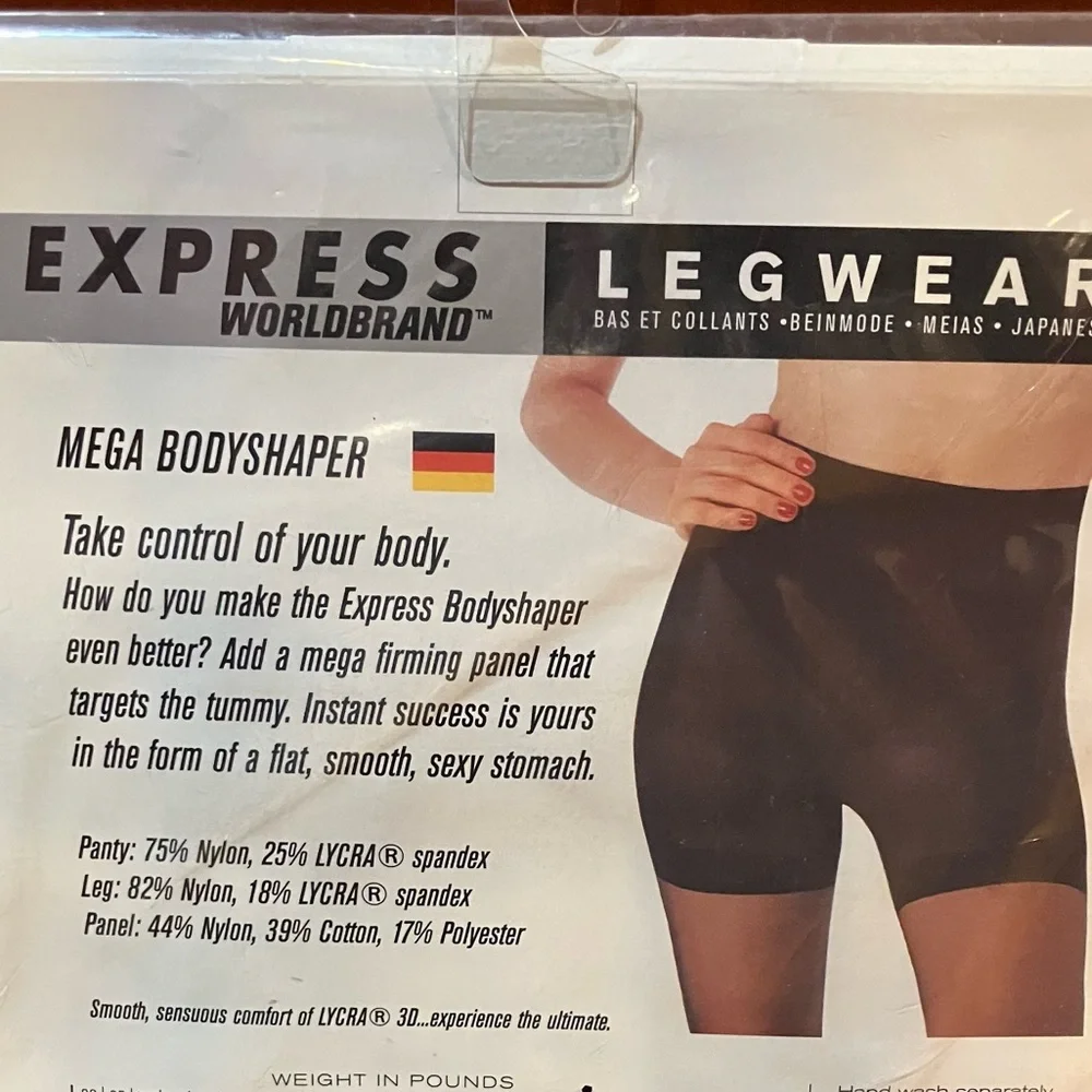 Vintage Mega Bodyshaper Pantyhose Legwear NWT